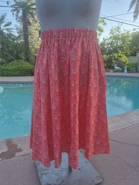 Seashell Women's Coral Print A-Line Skirt